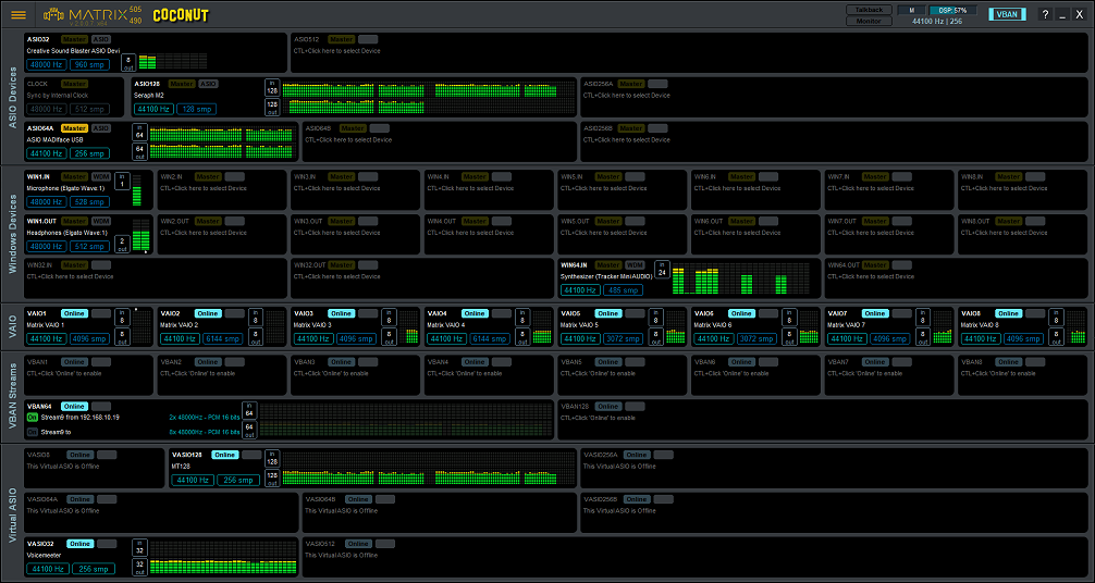 VB-Audio Matrix Coconut, Real Time Audio Router