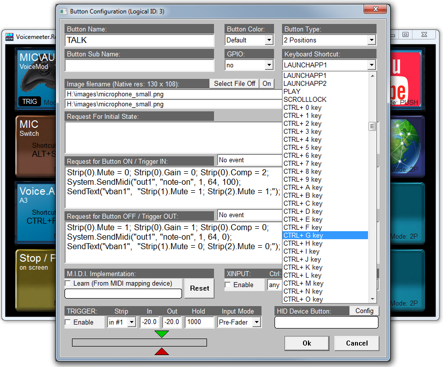 Macro Buttons Configuration Dialog box