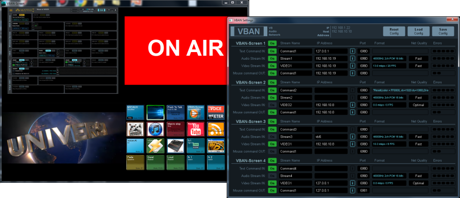 VBAN-Screen Application